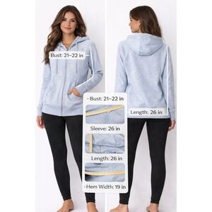 Lululemon Scuba Full Zip Hoodie Size 6 Light Blue Heathered Fleece Jacket